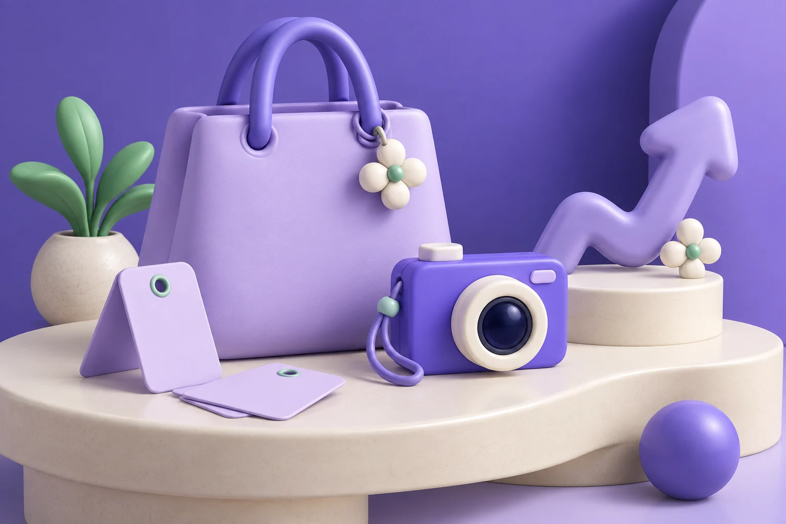 The Business Bestie — sculptural lavender illustration