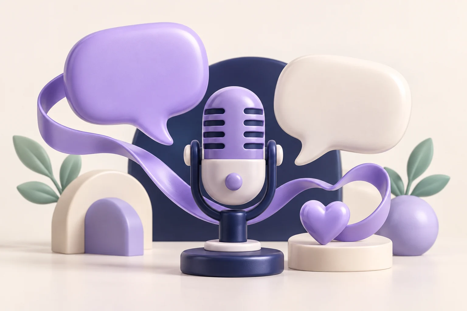 The Confident Communication Coach — sculptural lavender illustration