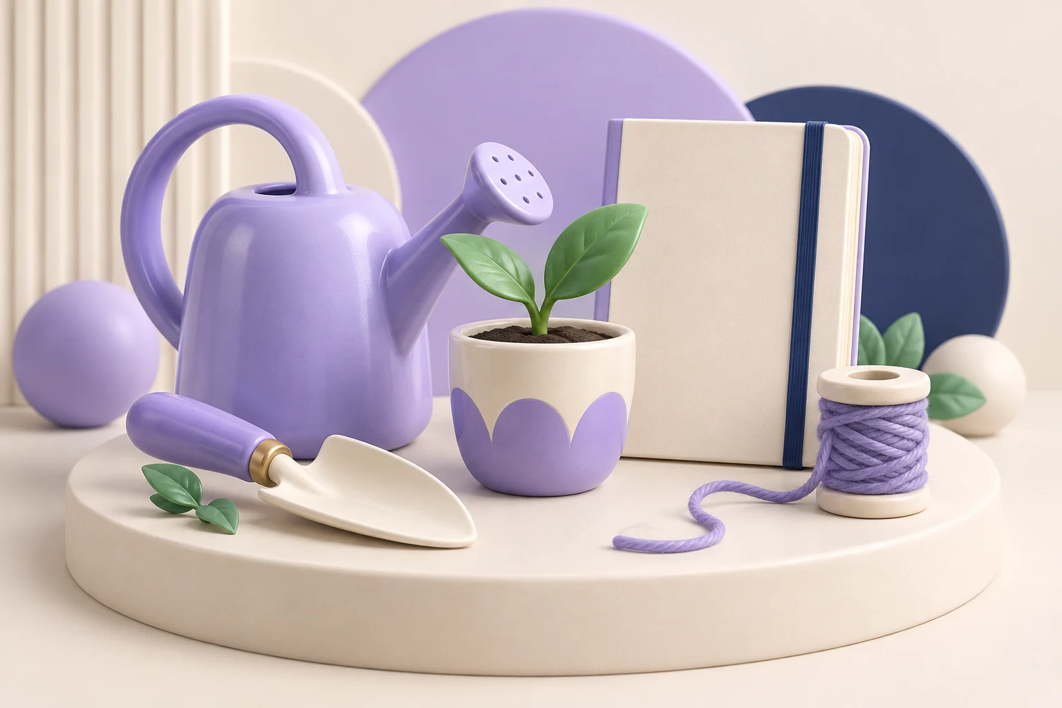 The Hobby-to-project Companion — sculptural lavender illustration