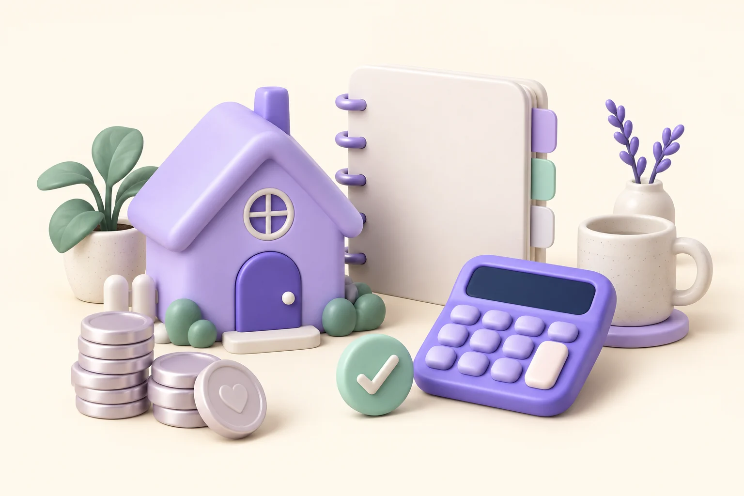 The Home Co-pilot — sculptural lavender illustration